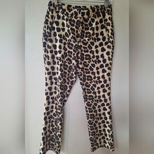 Zara Basic Mini Flare Leopard Pants. Stretchy. Womens size S